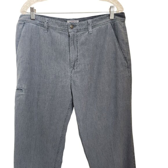 Carbon 2 Cobalt Sojourn Pants Men's 34 Gray Linen Blend Chambray Stretch (35x31) - Picture 2 of 14